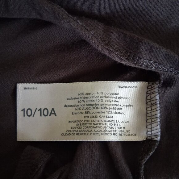 OshKosh B'Gosh Girl's Size 10 Gray Floral Embroidered Bohemian Long Sleeve Top - Picture 4 of 7